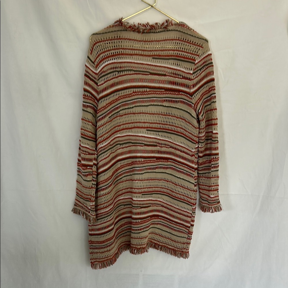 Chico's Red and Cream Cardigan Sweater - Picture 5 of 5